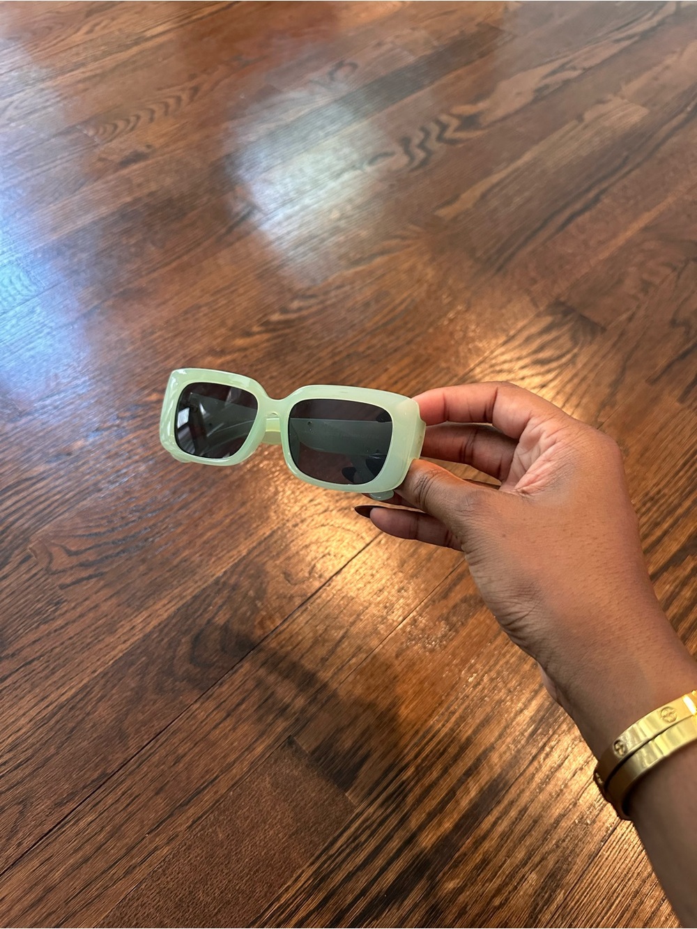 Mint Green Rectangular Sunglasses